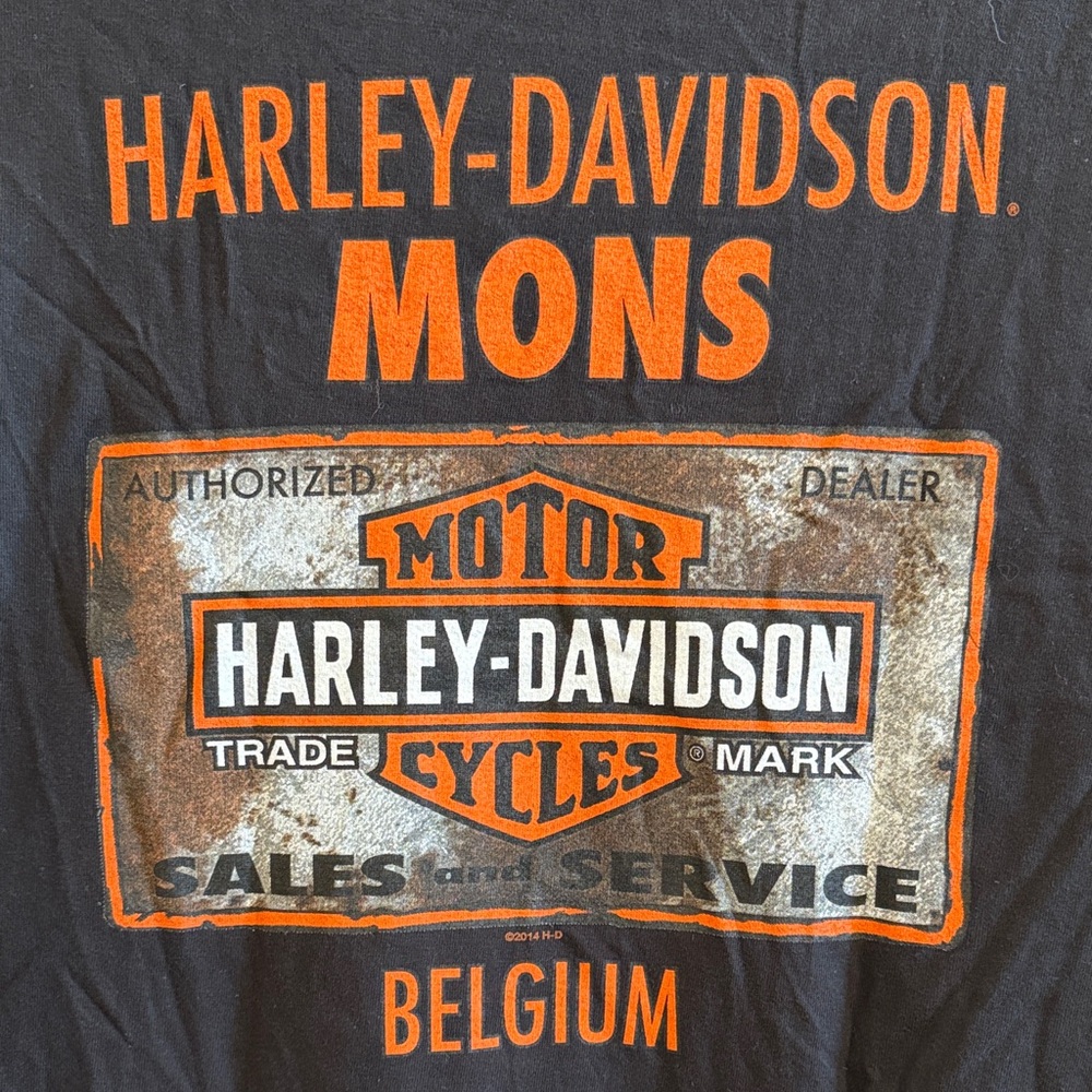 Harley-Davidson  Motor Cycles Mons Belgium Black Short Sleeve Tee XXXL 3xl
